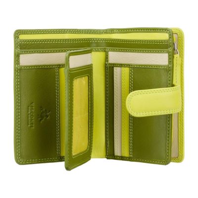 Visconti Leather Fiji Cash & Coin Tabbed Purse Lime #2