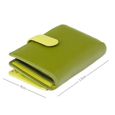 Visconti Leather Fiji Cash & Coin Tabbed Purse Lime #3