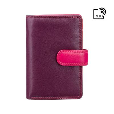 Visconti Leather Fiji Cash & Coin Tabbed Purse Plum