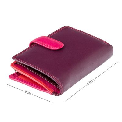 Visconti Leather Fiji Cash & Coin Tabbed Purse Plum #3