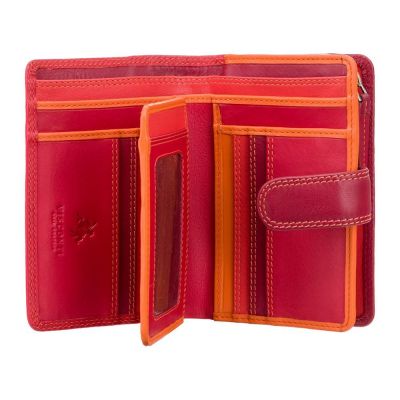 Visconti Leather Fiji Cash & Coin Tabbed Purse Red #2