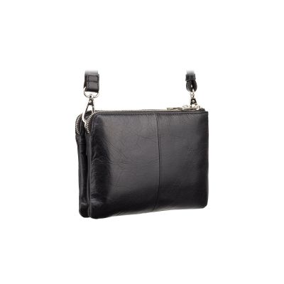 Visconti Leather Eden Small Ziptop Large Clutch Bag Black #4