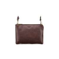 Visconti Leather Eden Small Ziptop Large Clutch Bag Brown