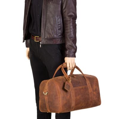 Visconti Leather Explorer Weekend Bag / Holdall Havana Tan #7