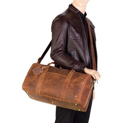Visconti Leather Explorer Weekend Bag / Holdall Havana Tan #8