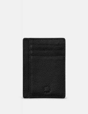 Yoshi Leather Card Holder With ID Window Black #1