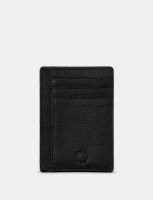 Yoshi Leather Card Holder With ID Window Black