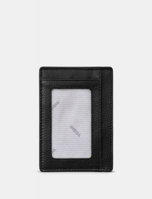 Yoshi Leather Card Holder With ID Window Black #2