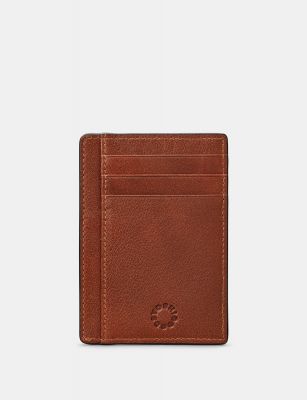 Yoshi Leather Card Holder With Id Window Brown #1