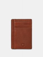 Yoshi Leather Card Holder With Id Window Brown