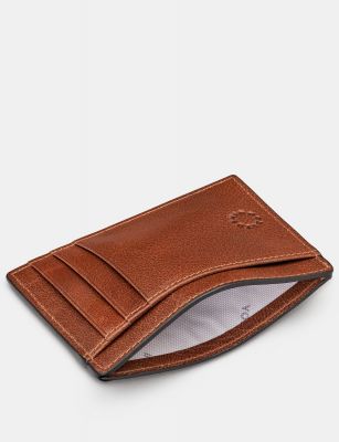 Yoshi Leather Card Holder With Id Window Brown #4