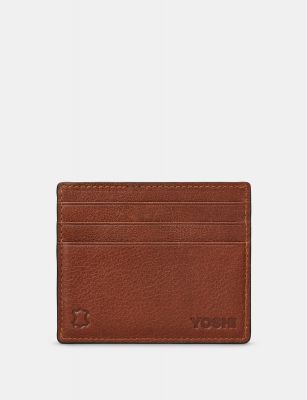 Yoshi Slim Leather Card Holder Brown #2