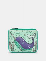 Yoshi Narwhal Zip Top Leather Purse Green