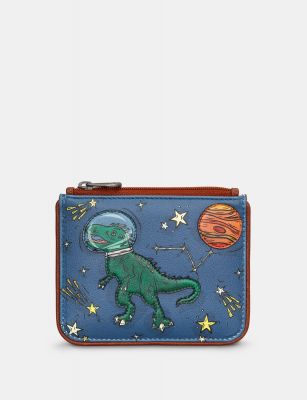 Yoshi Lost In Space Zip Top Leather Purse Blue