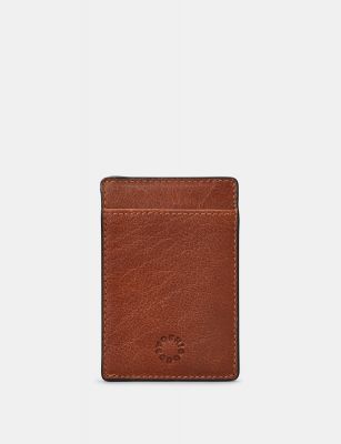 Yoshi Leather Compact Card Holder Brown