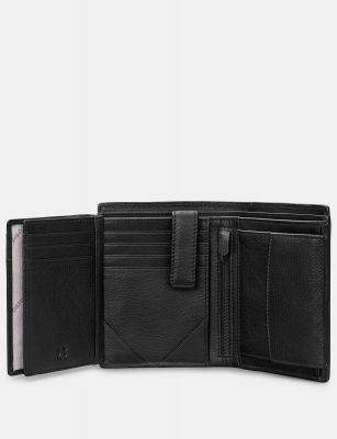 Yoshi Extra Capacity Traditional Leather Wallet Black #3