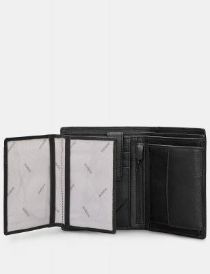Yoshi Extra Capacity Traditional Leather Wallet Black #4
