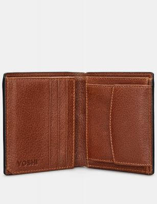 Yoshi Two Fold Leather Coin Pocket Wallet Brown #2