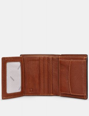 Yoshi Two Fold Leather Coin Pocket Wallet Brown #3