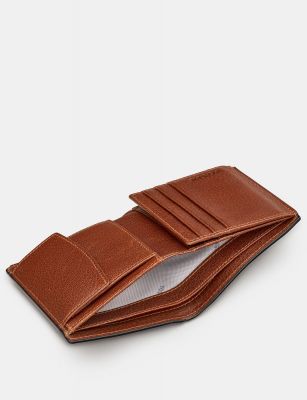 Yoshi Two Fold Leather Coin Pocket Wallet Brown #5