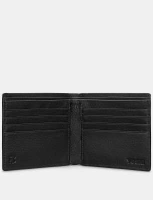 Yoshi Two Fold East West Leather Wallet Black #2