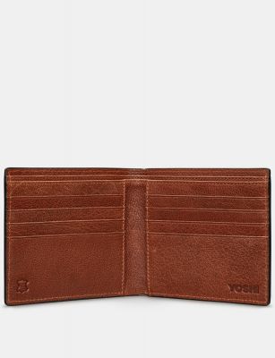 Yoshi Two Fold East West Leather Wallet Brown #2