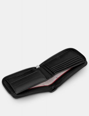 Yoshi Zip Around Leather Wallet Black #4
