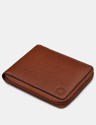 Yoshi Zip Around Leather Wallet Brown #3