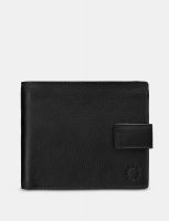 Yoshi Two Fold Leather Wallet With Tab Black