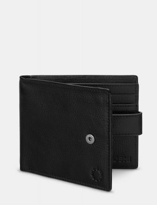 Yoshi Two Fold Leather Wallet With Tab Black #5