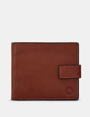 Yoshi Two Fold Leather Wallet With Tab Brown