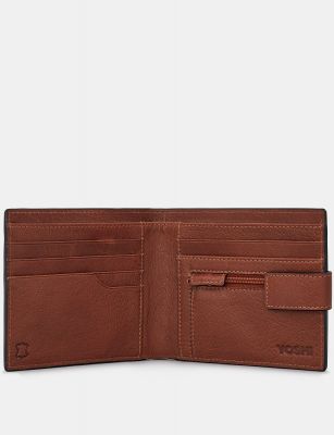 Yoshi Two Fold Leather Wallet With Tab Brown #2