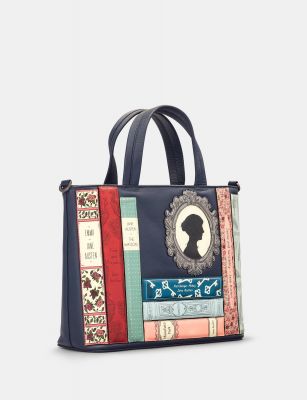 Yoshi Jane Austen Bookworm Leather Multiway Grab Bag Navy #3