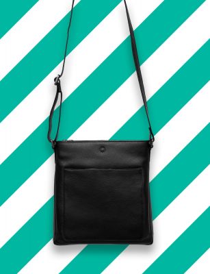 Yoshi Bryant Leather Cross Body Bag Black #6