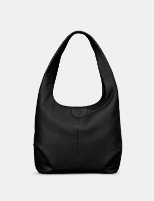 Yoshi Meehan Black Leather Slouch Shoulder Bag Black #1
