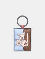 Yoshi Hogs And Kisses Leather Keyring Pink