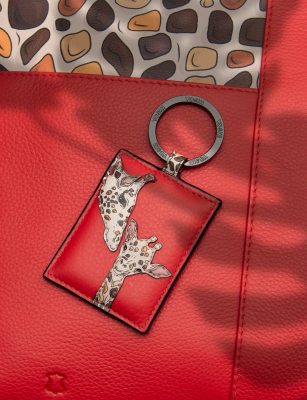 Yoshi Mother's Pride Giraffe Leather Keyring Red #4