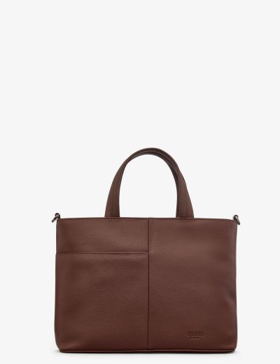 Yoshi Leather Bookworm Brown Grab Handbag #2