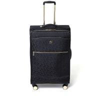 Dune London Oriel 78cm Black Monogram Large Suitcase