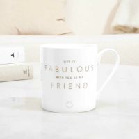 Porcelain Mug 'Life Is Fabulous With You As My Friend'