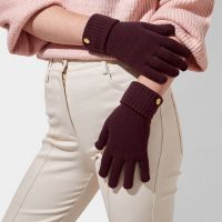 Katie Loxton Knitted Gloves in Plum