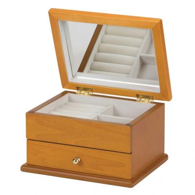 Mele & Co Gemma Oak And Burl Finish Wooden Jewellery Case #2