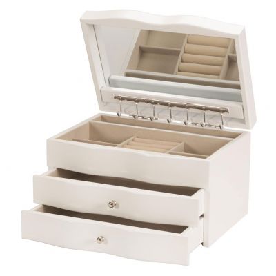 Mele & Co Alexis White Painted Finish Jewellery Case #2