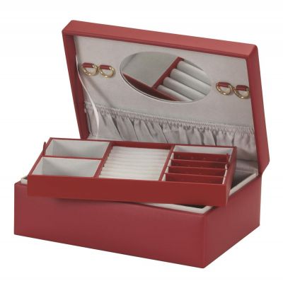 Mele & Co Olivia Fiery Red Bonded Leather Jewellery Case #2