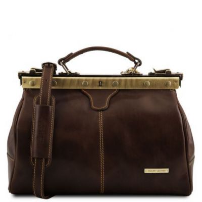 Tuscany Leather Michelangelo Dark Brown Doctor Gladstone Leather Bag
