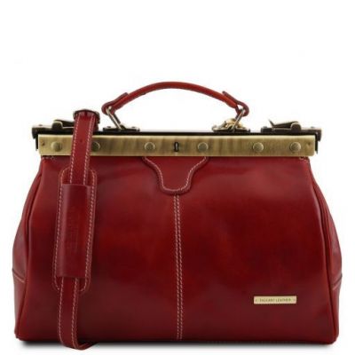 Tuscany Leather Michelangelo Red Doctor Gladstone Leather Bag