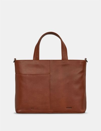 Yoshi Midnight Cats Brown Leather Multiway Grab Handbag Brown #2
