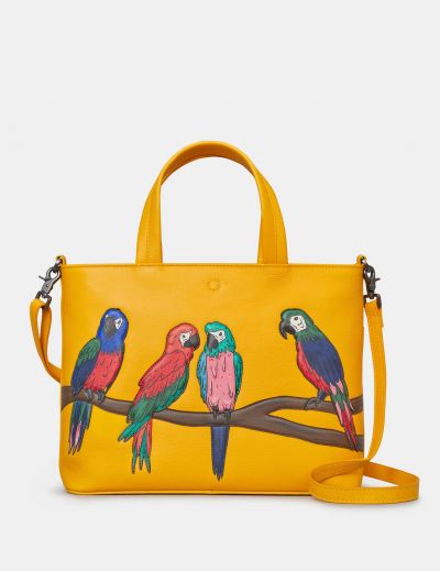 Yoshi Pandemonium of Parrots Leather Multiway Grab Handbag #1