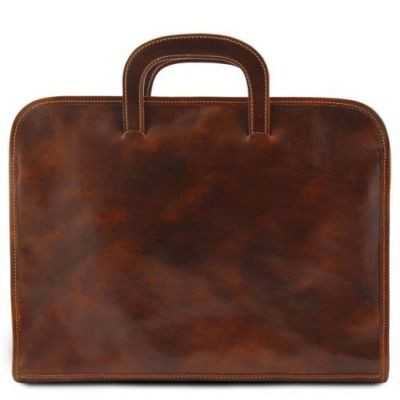 Tuscany Leather Sorrento Dark Brown Document Leather briefcase #8