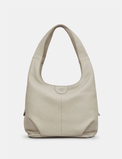 Yoshi Meehan Warm Grey Leather Slouch Shoulder Bag